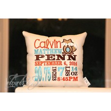 Fox - Birth Announcement Pillow